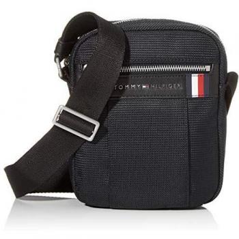Tommy Hilfiger Mini Rep de Nylon, Bolsillo de Reportero para Llaves y Billetera, Hombre, Negro