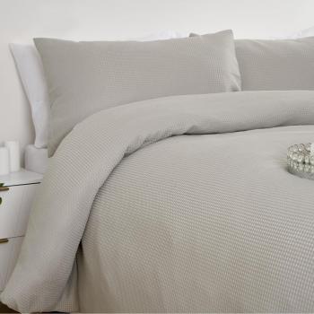 Sienna Waffle Weave Duvet Cover Set, Grey