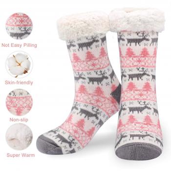 Calcetines de invierno Emooqi, Forro Polar, Antideslizantes, Térmicos, Cómodos y Transpirables