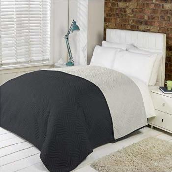Fine Linens Microfiber Quilted Comforter Throw Bedspread Double King Size