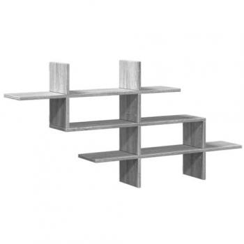 Estante de pared en aglomerado gris Sonoma 124,5x18x60,5 cm