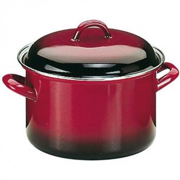 Pentola Acciaio Smaltato 24 Cm con Coperchio