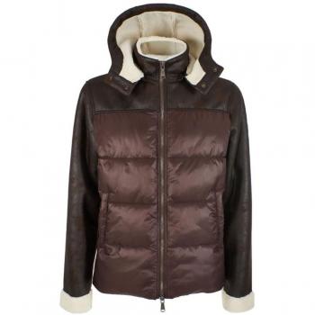 YES ZEE Men's Brown Nylon Jacket