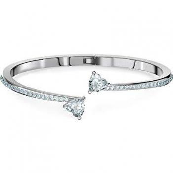 Bracciale Rigido Swarovski Attract Soul Heart con Cristalli e Pietre Interconnesse a Forma di Cuore