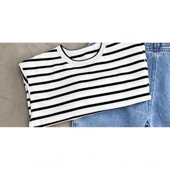 Novedad primaveral: Monos y tops de algodón con rayas largas