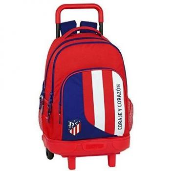 Mochila Escolar Atlético de Madrid con Carro y Espalda Acolchada Safta