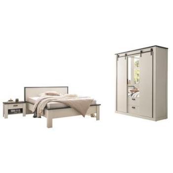 Furn.Design Schlafzimmer Set 4-teilig Stove mit Einzelbett 140 x 200 cm