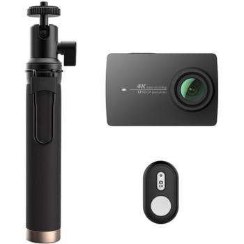 YI 4K Action‑Set Schwarz – Kamera, Selfie‑Stick und kabellose Fernbedienung