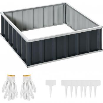 Outsunny Orto Rialzato a 3 Livelli in Legno d'Abete per Verdure, Fiori e Piante da Giardino 93x93x35 cm