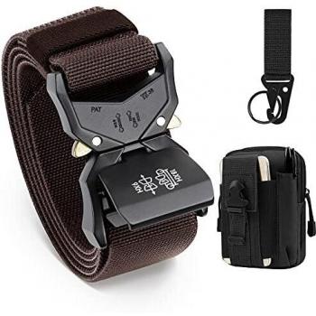 BESTKEE Men's Tactical Belt with Quick-Release Metal Buckle