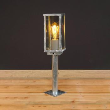 Sustainable Karo Pillar Light, 55 cm, Twilight Sensor, Zinc