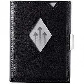 EXENTRI Unisex Lederportemonnaie – 3‑Falt‑Design, RFID‑Sicherheitsclip, Edelstahlschloss