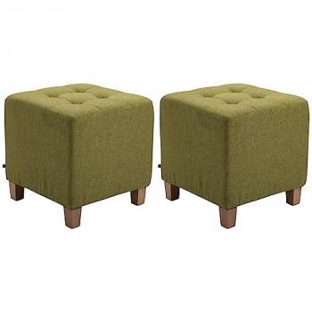 Set de Puff Pharao en Tela Verde (2 Unidades)