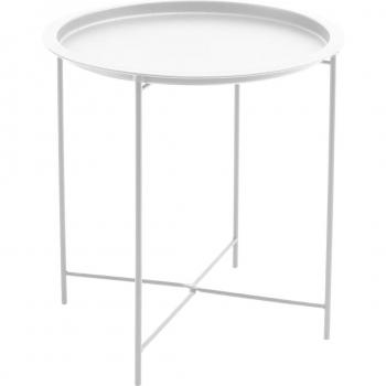 Redonda Mesilla de Café, Diseño Elegante en Blanco