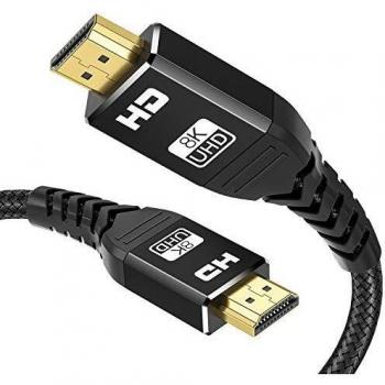 2 m HIGH SPEED HDMI 2.1 Kabel NEWDERY – 8K @60Hz, 4K @120Hz, eARC, PS5/Xbox One, Schwarz