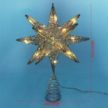 Decoración de estrella brillante para árbol de Navidad