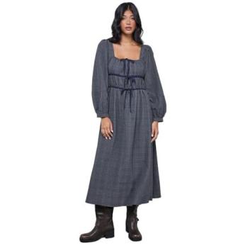 Women's Khaki Check Tie-Front Midi with Square Silhouette – Size 16