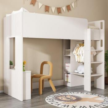 Lit Double-Étage 90x200 cm – Mezzanine pour Jeunes