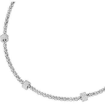 Smart Jewel Collier »Collier Himbeerkette, Rondelle mit Zirkonia Steinen, Silber 925«