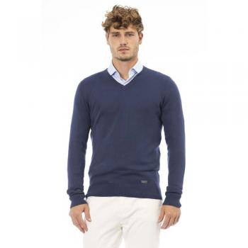 Baldinini Trend Blue Modal Cashmere Sweater