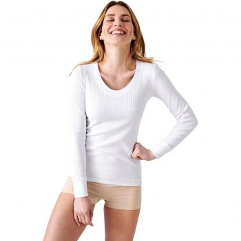 T‑shirt Maniche Lunghe Thermolactyl Collo Rotondo Ampio, Costine Felpate Donna Damart