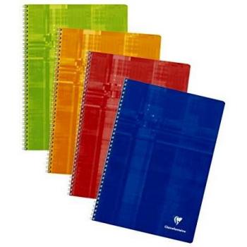 Clairefontaine Spiralbuch A4 kariert 50 Blatt farbig sortiert