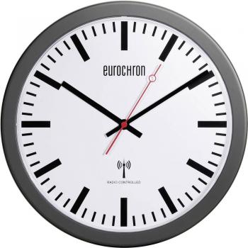 Eurochron EFWU 3600: Präzisions-Funk-Wanduhr (Schwarz, 30 × 3,7 cm)