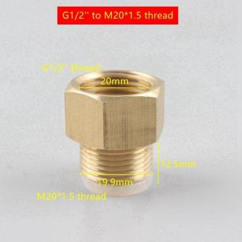 G1/2'' Brass Car Washer Pressure Gauge Adapter M14 M16 M18 M20*1.5