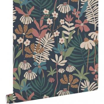 Papier Peint Fleurs Tropicales Multicolores