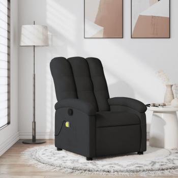 Black Fabric Massage Recliner by vidaXL
