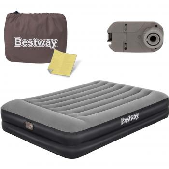 Bestway Komfort Luftbett Queen mit integrierter Elektropumpe 203 x 152 x 46 cm