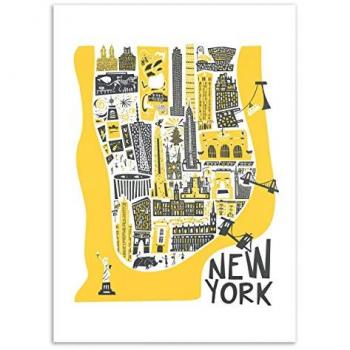 Mural de la Ciudad de Nueva York 50x70 cm: Diseño Zorro y Terciopelo