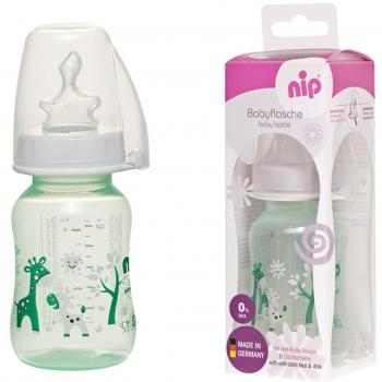 NIP 125 ml Standardflasche mit Silikon-Trinksauger – Größe S, 0‑6 Monate