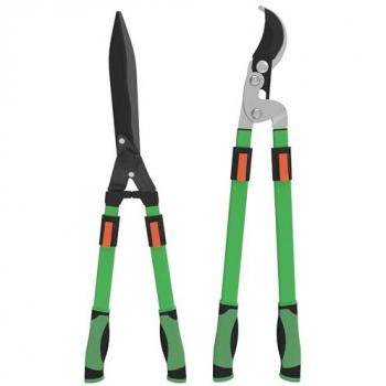 Lot Duo de Cisaille Jardin Outsunny – Haie 635–785 mm, Sécateur 645–900 mm – Noir Vert
