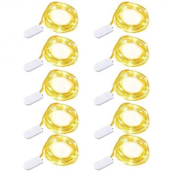 Batterie‑LED Lichterkette für Party und Garten – 2 m, 20 Stück, warmweiß