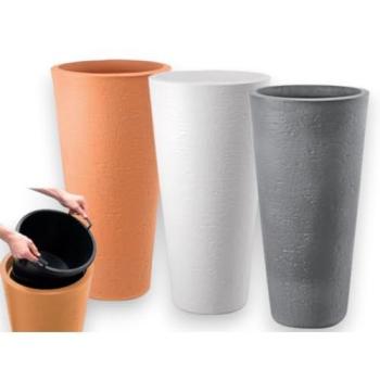 Jardinera redonda Tirso Plus gris 40x78 cm