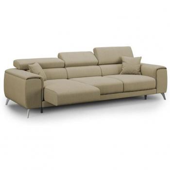 Fusion Sofá 260 cm en Tela Suave Antimanchas Color Camel