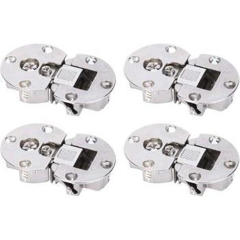 4Pcs Semicircular Flip Door Hinge Set in Zinc Alloy