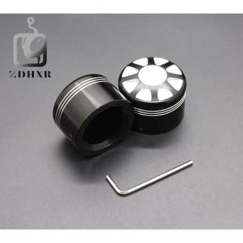 Tuercas de eje delantero CNC negro aluminio para motocicleta Harley Touring Softail Dyna, cubierta