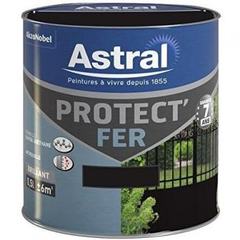 Peinture de Protection pour Métaux Ferreux Noire Mat, Astral, 0,5 L (Réf. 5120648)