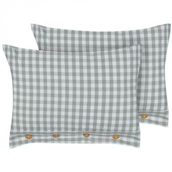 Coussins Talya vert menthe en damier 40 × 60 cm – lot 2 pièces