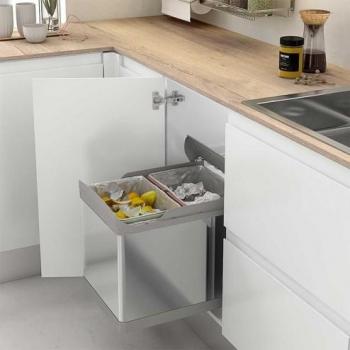 Cubo de Basura Rectangular Doble Inox 21 L