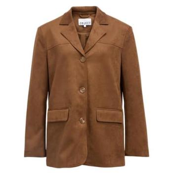 Blazer camel en imitation daim