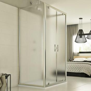 Douche en verre opaque Cristal Trio 2 portes H198