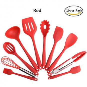 Non‑Stick Silicone Kitchen Tool Pack – 10‑Piece Heat‑Resistant Cooking Set