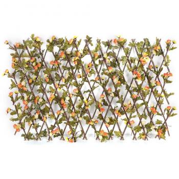 Clôture artificielle têlescopique, motif fleuriste, deux nuances