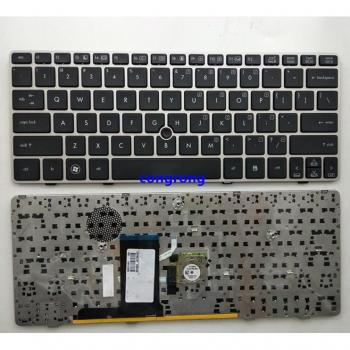HP EliteBook 2560p 2570P 2570 2560 English Laptop Keyboard Silver Frame