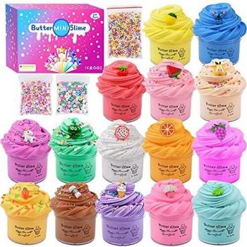 Unicorn Fruit & Animal Slime Bundle – 15 Pack, Stress Relief Toy