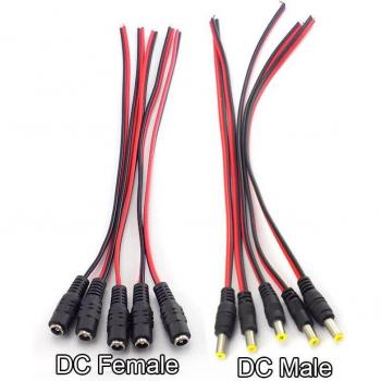 DC 12V Verlengkabel met Mannelijke en Vrouwelijke Connectoren voor Camera en LED Strip 2,1x5,5mm