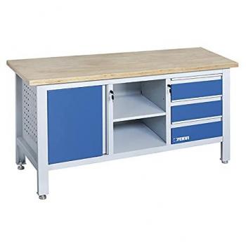 Établi Fervi avec Plateau en Bois 1690 mm et Tiroirs